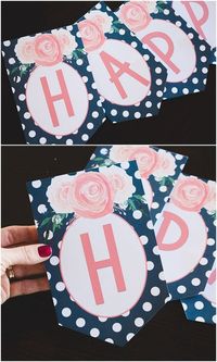 Free Printable Birthday Banner | Birthday Banner Letters | Happy Birthday | DIY Banner | Free Printable | Printable Alphabet | Alphabet Banner Free Printable | Download this printable birthday banner (+ entire alphabet!) to DIY a banner for your next event! {On the Six Clever Sisters blog}