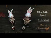 DIY Brooch Polymer CLAY Jewelry Alice in Wonderland White Rabbit.Clay Sculpture,FIMO,tutorial - YouTube