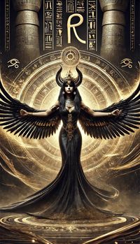 Isis, queen of the heavens, illuminates the path of wisdom with her celestial light.