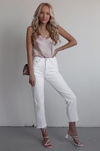 Thistle Cami | Gold Necklaces | Misty Rose Handbag | White Jeans #girly #party #toronto #ootd #fashioninspo #outfit #fashionlook #whattowear #mode #womenfashion #dailylook #inspo #lookdujour #trendy #women #style #fashion