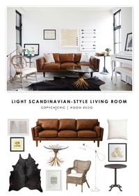 A light and neutral, Scandinavian-style living room designed by Leanne Ford and recreated for $2744 by @audreycdyer