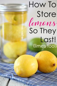 How to store lemons so they last longer (works for limes too!) Great kitchen tip-I hate when I go to juice my fruit for a recipe and it's all hard and dried out!