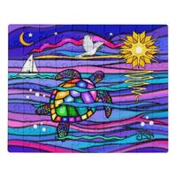 Sea Turtle (blue / pink) Postcard | Zazzle.com