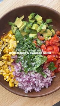 Mediterranean Diet Plan 🇺🇸 on Instagram: "grilled corn & avocado salsa 🌽🥑
Cre by @kizactivelife
Ingredients:
500g sweet corn
2 avocados, diced
1 punnet of cherry tomatoes, diced
1 red onion, diced
A handful of coriander, finely chopped

Dressing:
Juice of 1 lime
A good drizzle of olive oil
Flaky sea salt

Method:
Add some olive oil to a pan and heat to medium high. Add the corn and cook until golden on each side.
Cut the corn off the cob and add to a large salad bowl along with the remaining ingredients.
Mix, serve and enjoy!
=================================
✨ Want to lose weight with the Mediterranean diet? 
👉 Learn more at the link in my bio 
Follow @mediterranean.diet.plan to get more daily recipes
=================================
#mediterraneandietplan #mediterraneandiet #medite