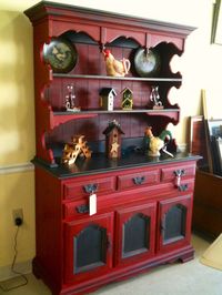 Emperor's Silk and Graphite Hutch done with Chalk Paint® decorative paint by Annie Sloan