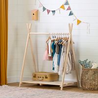 Amazon.com: South Shore Sweedi Scandinavian Clothes Rack for Kids-Natural Pine: Furniture & Decor