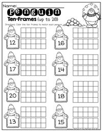 Penguin Ten Frames up to 20!                                                                                                                                                                                 More