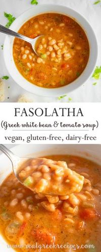 Fasolatha is a traditional old-fashioned Greek soup with a nice and thick texture. Made from scratch using dried white beans (soaked overnight) and basic fresh ingredients. A very healthy, delicious, & nutritious meal.