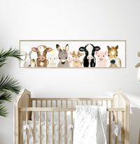 Farm Pano Nursery Print, Baby Animal Nursery Art, Farm Animal Watercolor, Farm Baby Room Decor, Nursery Canvas Print, Canvas or PAPER - Etsy