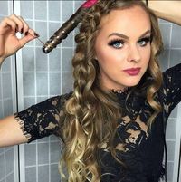 Beautiful bombshell Courtney Elizabeth using the 25mm Magic Wand to get this sleek and sexy side braid and curl combo.