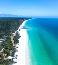 Find the most aesthetic & beautiful spots on K’Gari (Fraser Island) west coast in Queensland Australia here. Arrive by boat from Hervey Bay to swim with humpback whales before visiting the island. Climb sand dunes, freshwater creeks & mangroves to kayak in, crystal clear waters & white sand, it is stunning & much quieter than the east coast, home to Lake Mckenzie. Even if you won't be camping overnight, Fraser Island is a fabulous place for a day trip, just watch out for a dingo & bring a map!