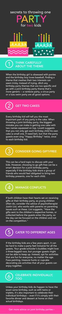 How to Throw a Joint Birthday Party: Sometimes, throwing a joint birthday party is the best option for siblings who have birthdays close together. These 6 tips can make it a success.