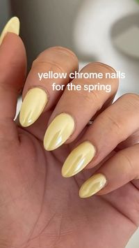 #yellownails #chromenails #almondnails