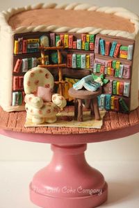 Inspired by the very talented Kathy Knaus, made a library cake for my daughter’s friend