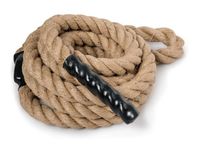 COSTWAY Corde d'Entraînement Corde de Fitness en Corde de Jute 4,5M Poignées en Caoutchouc Aucun Support de Montage pour Sports