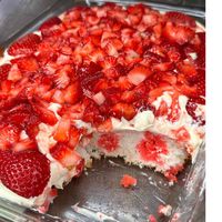 Strawberry Cheesecake Poke Cake