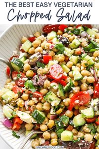 This fresh and bright vegetarian chopped chickpea salad is the best meal prep salad or healthy side dish that you are going to love! It is filling, crunchy, tangy, and is so appetizing that everyone will want some!