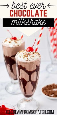 The classic and still the best, a sweet, creamy, and thick Chocolate Milkshake is simple to make at home with just three ingredients.