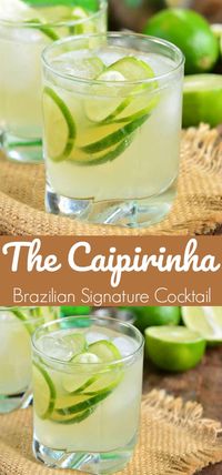 Caipirinha is a traditional Brazilian cocktail made with Cachaca liquor, limes, and sugar. Very simple refreshing cocktail that is best sipped slowly. #cocktail #drink #lime