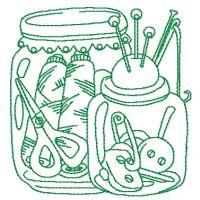 Mason Jars Illustration - Sewing ✂OregonPatchWorks.com - Sets - ITH Fabric Basket oregonpatchworks.com