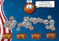 learning coins smartboard game