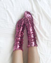 Sequin socks fuchsia pink mood sparkle glitter wow