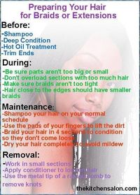 Taking care of hair in braids