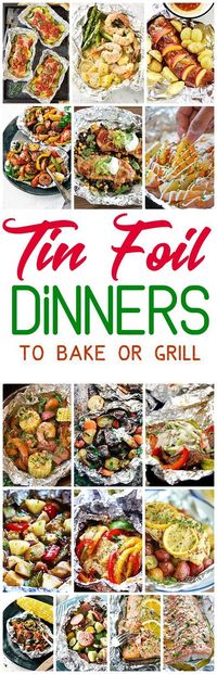 The BEST Tin Foil Dinners Recipes to Bake or Grill - Quick and Easy Meal Prep solution and cleanup recipes! So many delicious chicken, beef, salmon, pork, shrimp and chicken tin foil packet dinners you and your family can enjoy making in the oven all year long, throwing on the backyard grill or tossing in the campfire coals this summer! Dreaming in DIY