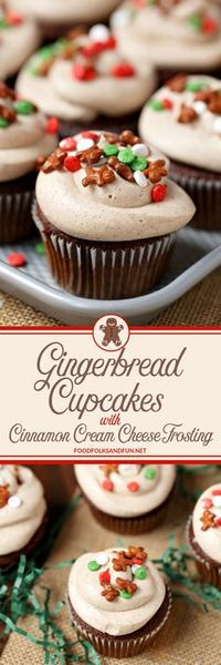 Spicy, delicious Gingerbread Cupcakes with Cinnamon Cream Cheese Frosting - a Georgetown Cupcake copycat recipe!