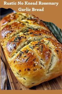 This Rustic No Knead Rosemary Garlic Bread is full of flavor, with aromatic rosemary and garlic throughout. The best part? You don't need to knead the dough! Just let it rise, shape, and bake for a perfect homemade bread with a crispy crust and soft, fluffy interior. 😋✨