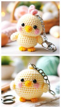 very beautiful and pretty ideas of keychains made with the help of crochet pattern