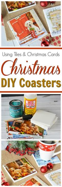 DIY Christmas Craft, Recycle Christmas Cards,, DIY Coasters, crafts for Christmas