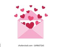 Vector envelope. Illustration of the opened envelope with hearts. Icon of envelope.