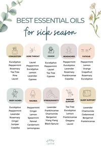 Best essential oils for sick season, aromatherapy, science of essentials, congestion, sore throat