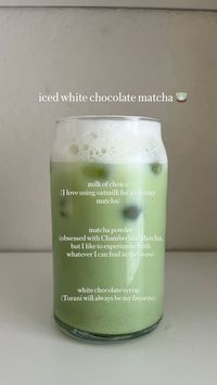 5min · 1 serving  how to make a perfect and creamy iced matcha with a little sweetness at home!  Ingredients:  • Matcha powder  • Milk of choice  • White chocolate syrup  • Ice  Recipe:  • In a small cup, add a tsp of matcha powder and a small amount of hot water. Combine together with a matcha whisk til the matcha is to your desired thickness. (less water = thicker matcha)   • In a separate glass, add a cup or two of milk.  • Add 2-3 pumps of your favorite white chocolate syrup  • Add ice  • Pour over matcha, stir, and enjoy!