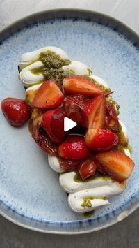 Mob on Instagram: "Beautiful, sweet, and in-season British strawberries tossed through savoury balsamic roasted cherry tomatoes and rested on a bed of creamy whipped goat’s cheese. It may look a little wild, but the combo works perfectly. We got all the high-quality, affordable ingredients for this from @aldiuk. Full recipe at the link in bio. #Ad #AldixMob"