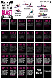 We’ve set up a FREE 28-day ab challenge to blast belly fat! Combine this challenge with your own strength and cardio workouts and you'll have flat abs in no time!