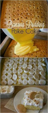 Banana Pudding Poke Cake Recipe. If you love Banana Pudding, you're going to love this Banana Poke Cake. It's one of the best poke cake recipes and great for summer BBQ's.