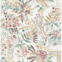 Bring an enchanting look to your walls with this delightful pastel design. This floral peel and stick wallpaper incorporates a variety of blush, teal, and peach hues that will bring a boho-chic style into your home. Teal Peach Naupaka Peel and Stick Wallpaper comes on one roll that measures 20.5 inches wide by 18 feet long.