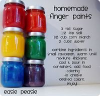 Homemade finger paints.