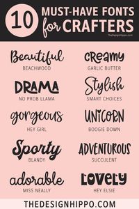 Looking for cute fonts that cut like butter and make your DIY crafting projects look amazing? I rounded up the 10 must have fonts for Cricut and Silhouette! These fonts work great in sports, farmhouse, teacher, funny quotes themed designs to make t-shirts, tote bags, mugs and more. Make your own SVG cut files or personalize an existing design with these fonts. #cutefonts #fontsforcricut #scriptfonts #sportsfont #cricutfontcombination #smoothfonts #cricut #silhouette