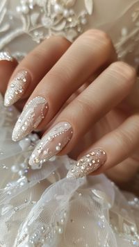 60+ Beautiful Elegant Bridal Nail Designs For 2024