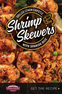 Ride the flavor wave South of the border with this can’t-miss grilled lemon-chipotle shrimp skewers with Spanish rice recipe. Your taste buds won’t know what hit them when you dig into succulent Wild Argentinian Red Shrimp marinated in a mouthwateringly citrusy, spicy combination sure to satisfy any appetite, complemented perfectly by zesty, hearty Spanish rice. Get the recipe.