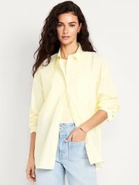 Oversized Button-Down Boyfriend Shirt | Old Navy