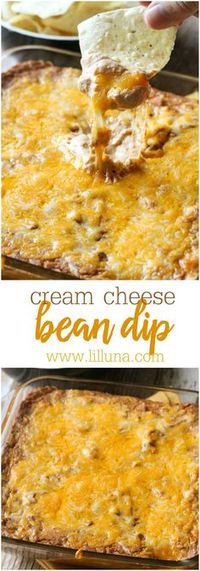 Simple and delicious Cream Cheese Bean Dip - perfect for parties and get togethers.