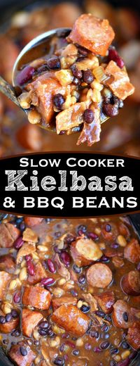 Slow Cooker Kielbasa and Barbecue Beans