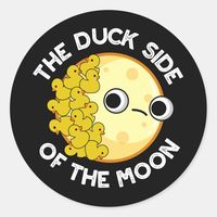 The Duck Side Of The Moon Funny Astronomy Pun features a cute bunch of ducks on the dark side of the moon . Perfect pun gift for family and friends who love cute moon duck puns.