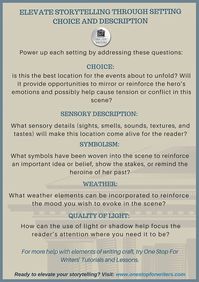 Our checklists and tip sheets can help broaden your understanding of how to create tension and conflict, deepen characterization, master the pace, and plot compelling novels.