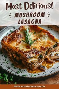 This mushroom lasagna recipe includes delicious mushrooms, creamy cheese, spinach and sauce, layered between cooked lasagna noodles. It will leave you speechless.