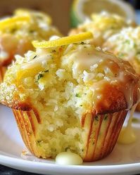 Recipes Global by Emma | 🍋🥒🧁Moist Lemon Zucchini Muffins with a Sweet Lemon Glaze | Facebook